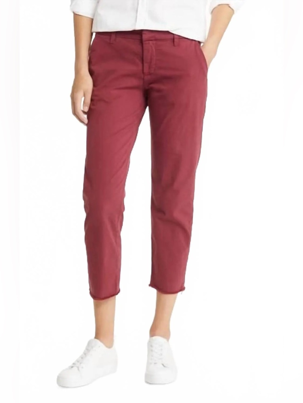 Frank & Eileen Wicklow Italian Chino Jeans In Oxblood